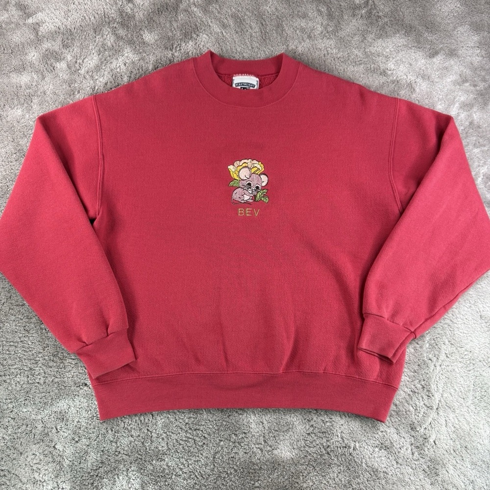 Vintage Lee Sweatshirt Mens Medium Pullover Crewneck Heavyweight Made In USA 90s